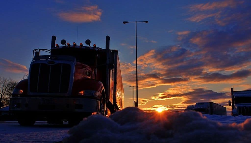 truck sunrise