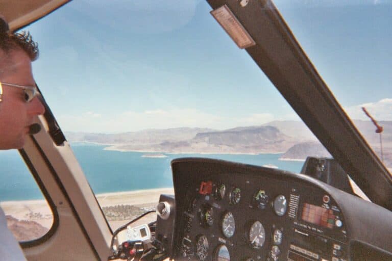 young pilot flying