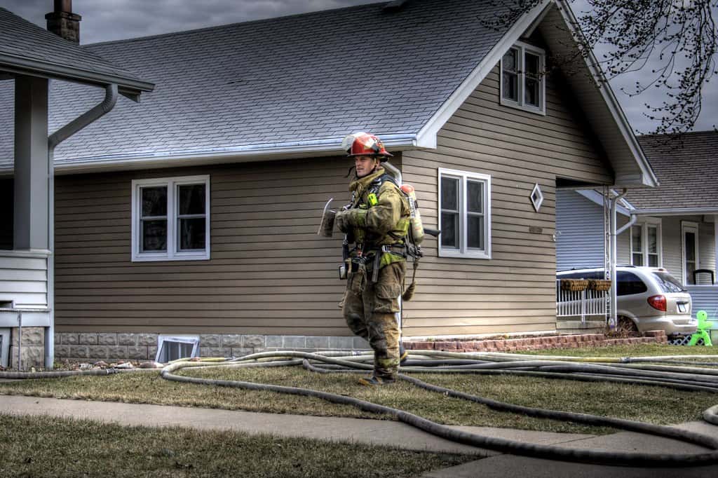 firefighter going to home