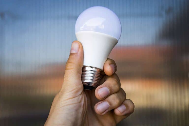 man holding led bulb