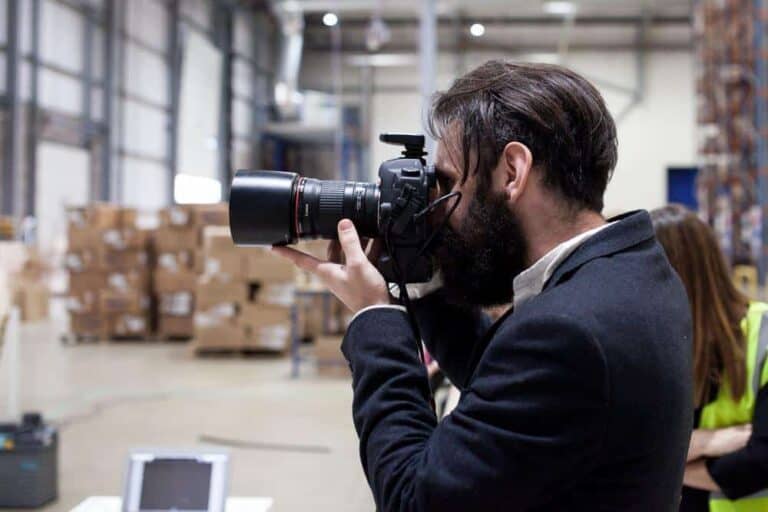 man taking photos