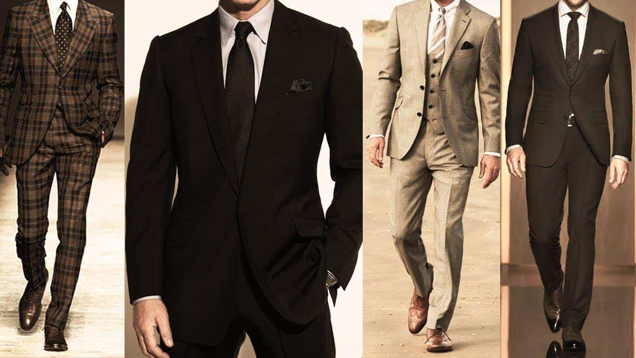 men wearing various suits