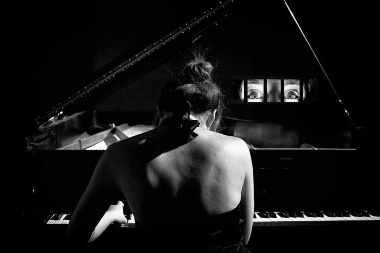woman playing piano