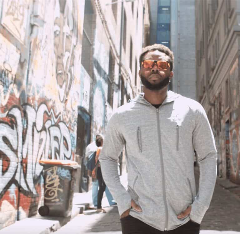 man wearing thin air flite jacket