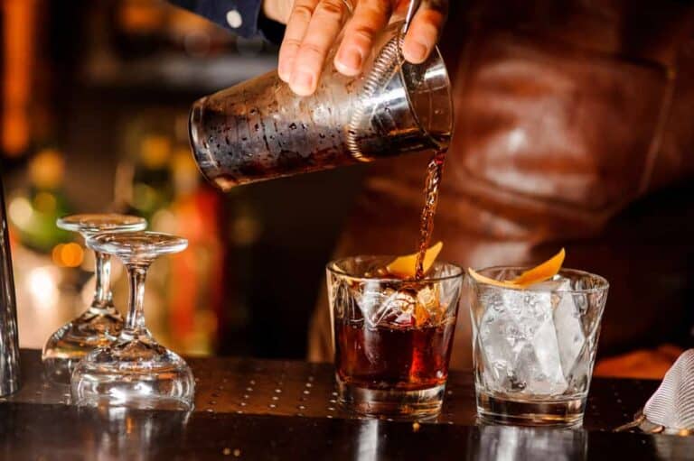 pouring alcohol