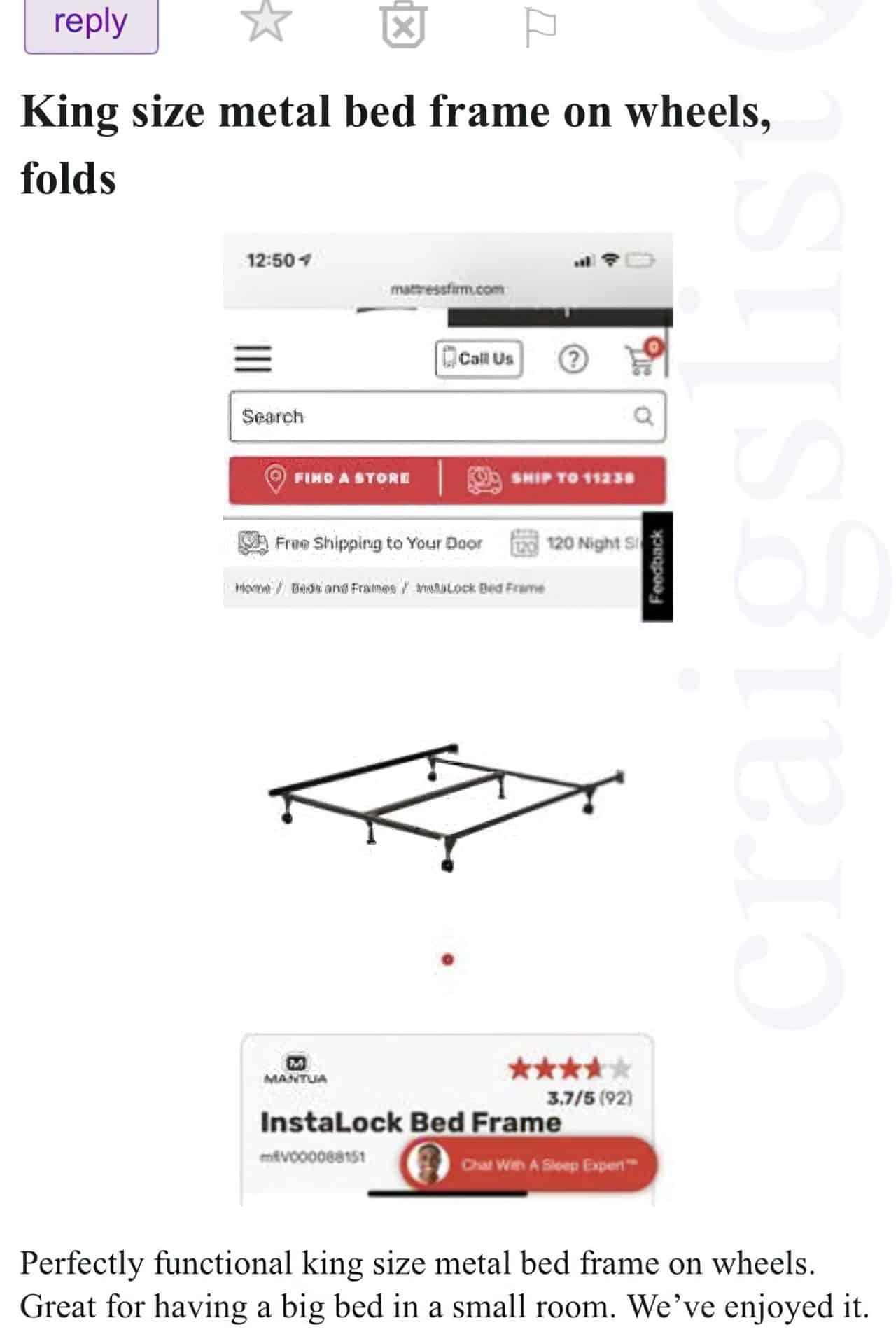 Weird Craigslist Bed Frame Ads With a Few Extras For Laughs 3 king size metal bed frame enlarged