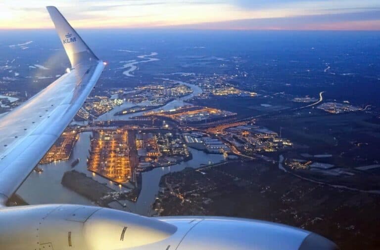 flying in an airplane