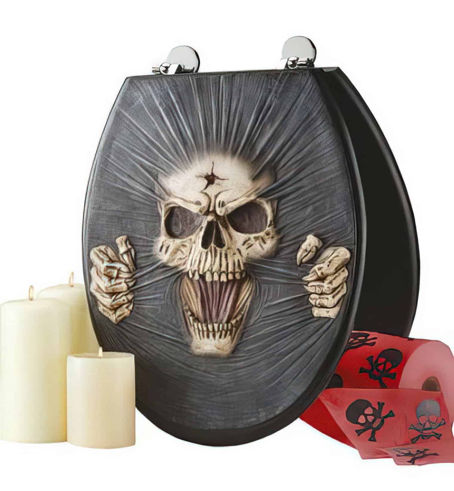 Toilet Seats- The Bane of Man's Existence, or a Wacky Man Accessory? 7 screaming skull toilet seat cover