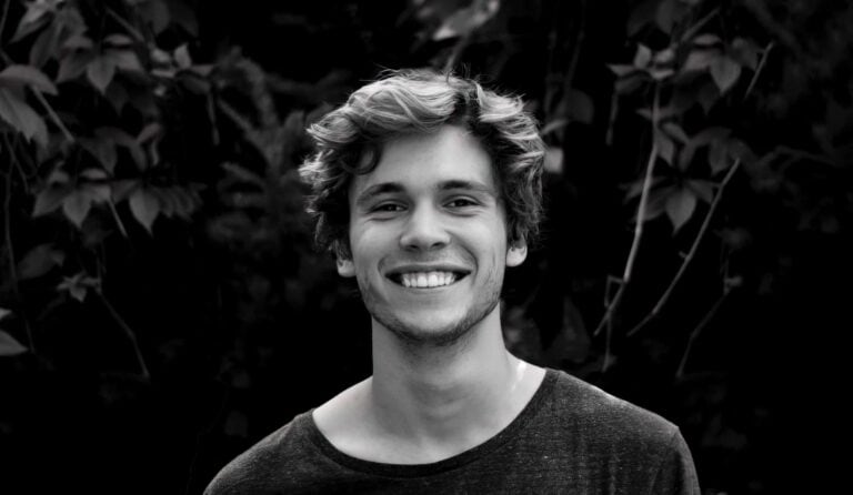 happy white man smiling