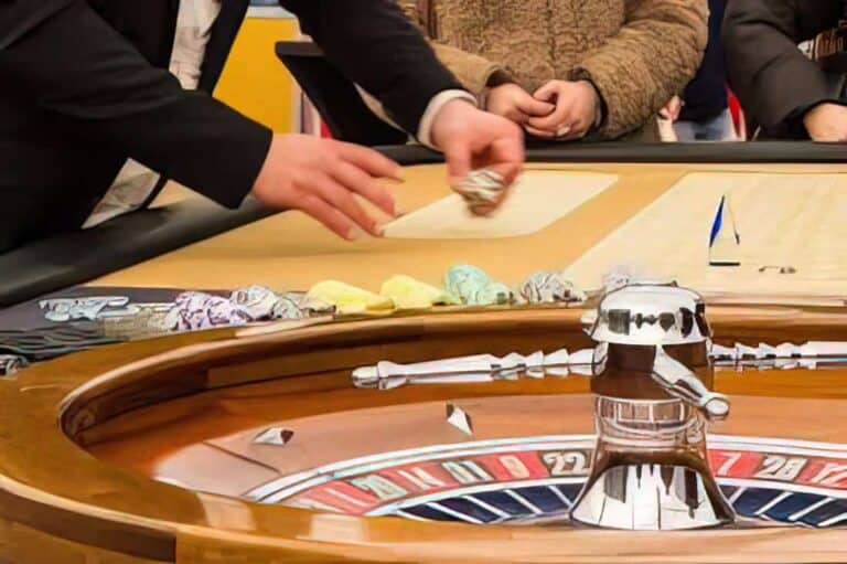 people at roulette wheel