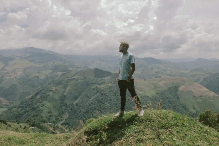 man on the top of high hill