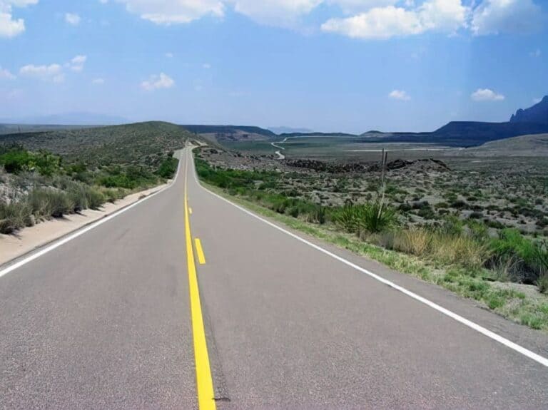 desolate stretch of road