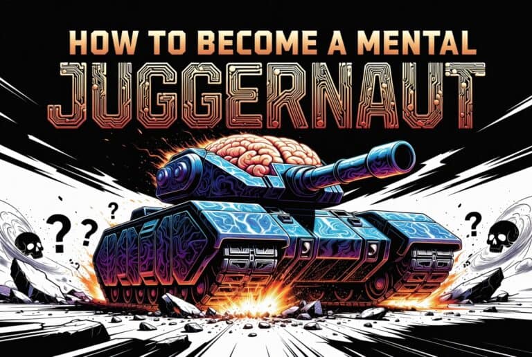 1. A colorful digital illustration of a tank with a human brain inside, symbolizing mental strength and agility for becoming a mental juggernaut.