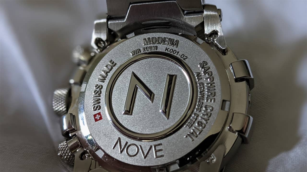 Wife Watches Husband Open Mindblowing New Watch From Nove 3 Nove Modena Chronograph Case back