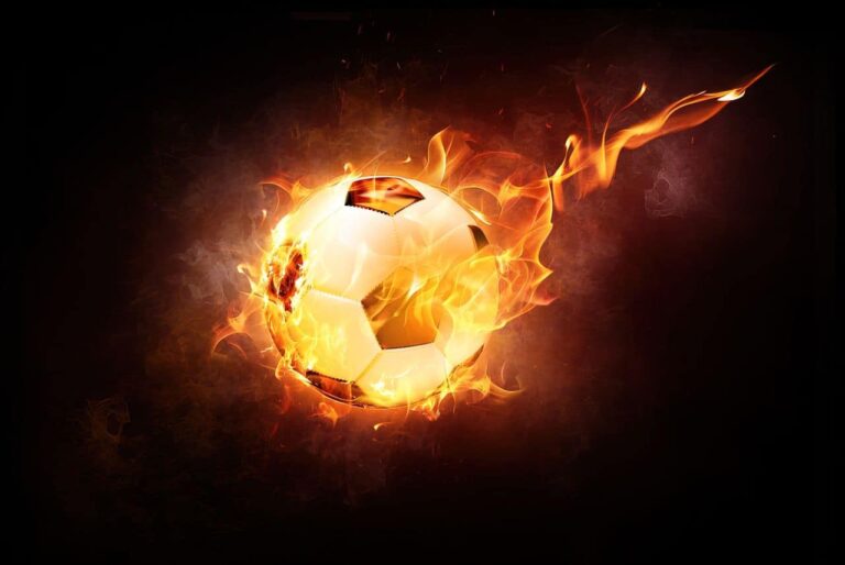 flaming soccer ball