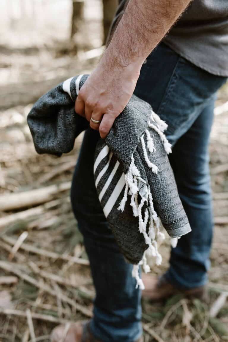 Turkish Beach Towel in hand
