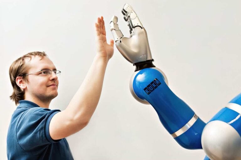 cobot high five with human