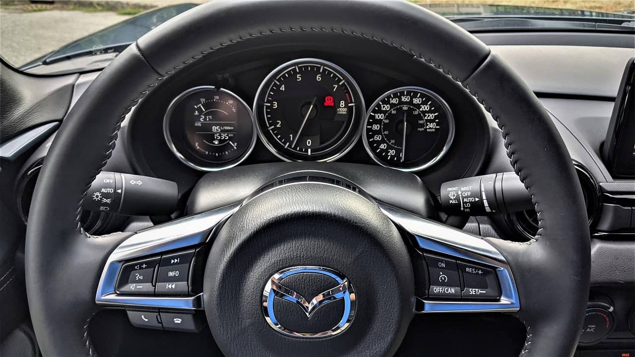 Mighty Miata Still Going Strong: 2021 Mazda MX-5 Roadster Review 4 2021 Mazda MX 5 gauge cluster
