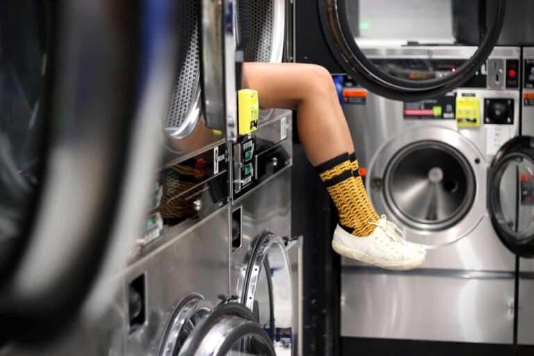 person inside washing machine
