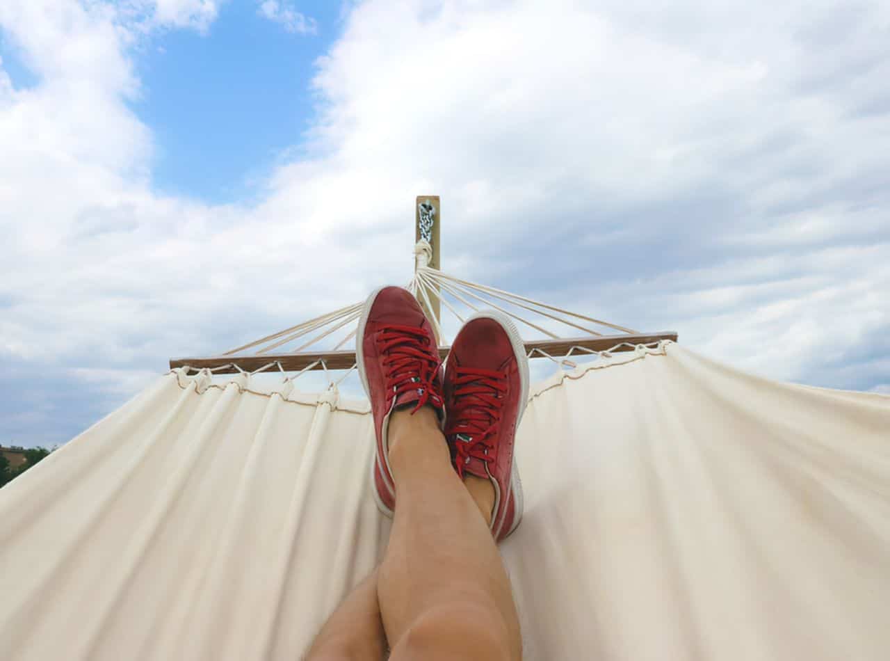 feet up on hammock