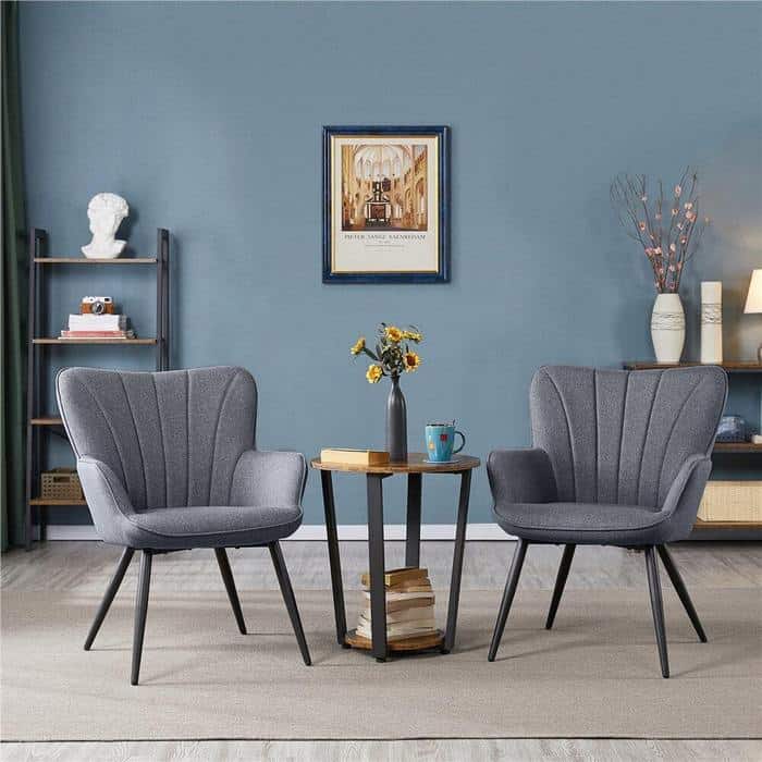 gray wingback chairs