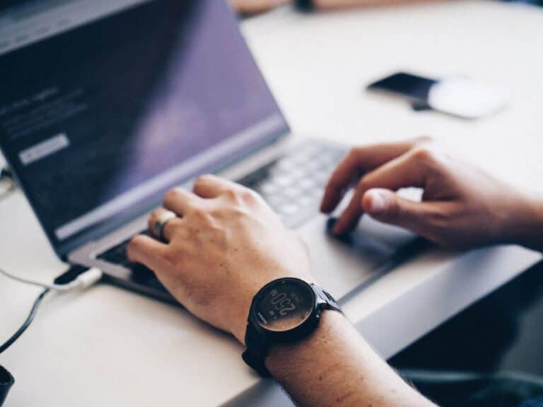 lack in privacy man using vpn typing