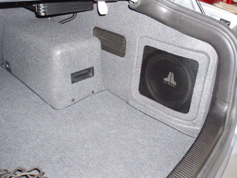 subwoofer in car trunk