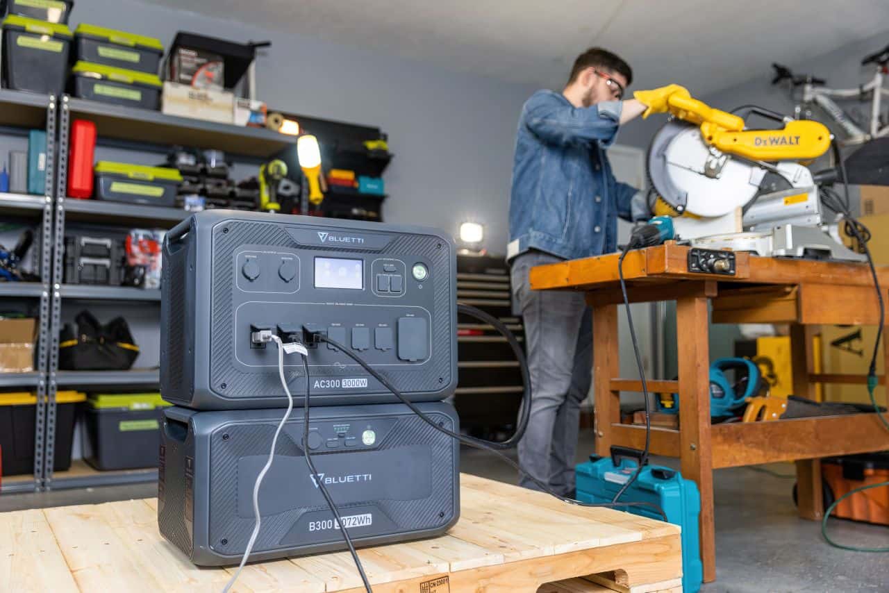 What Make BLUETTI's Solar Generators Last Longer - LiFePO4 Battery Cells 3 man chopping things in his garage