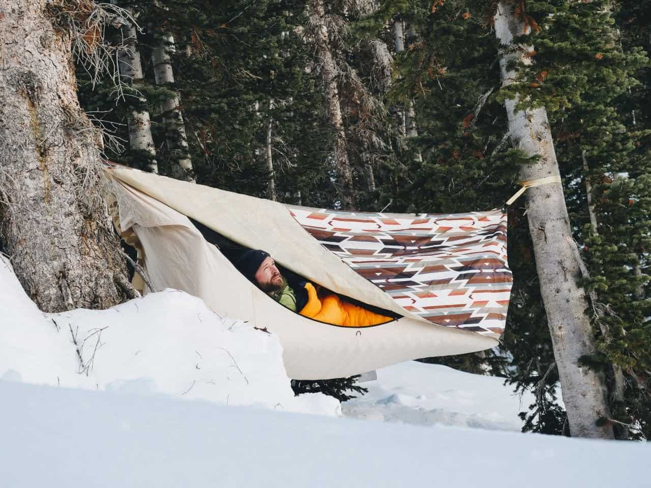 man in haven safari tent