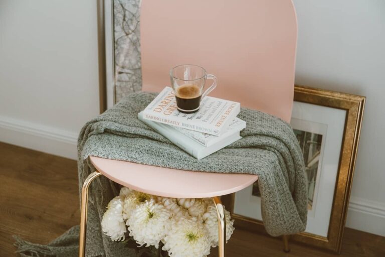 throw blanket tea and book