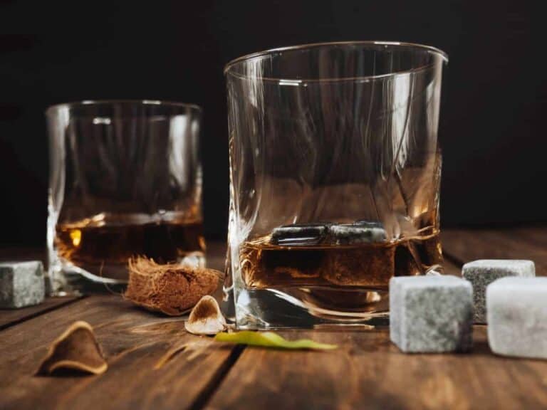 whiskey glasses and rocks