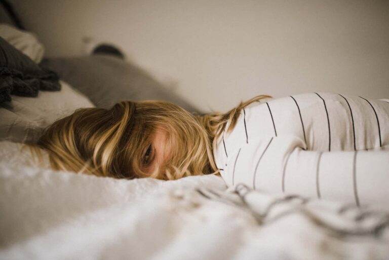woman trying to sleep