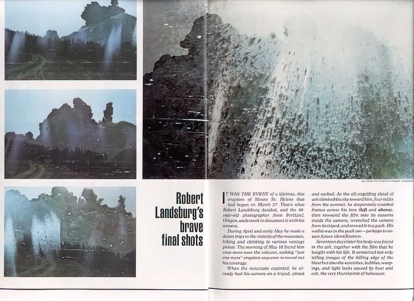 Death Defying Film: Robert Landsburg's Last Photos of Mount St. Helens Eruption 2 Death Defying Film Robert Landsburgs Last Photos of Mount St. Helens Eruption 01