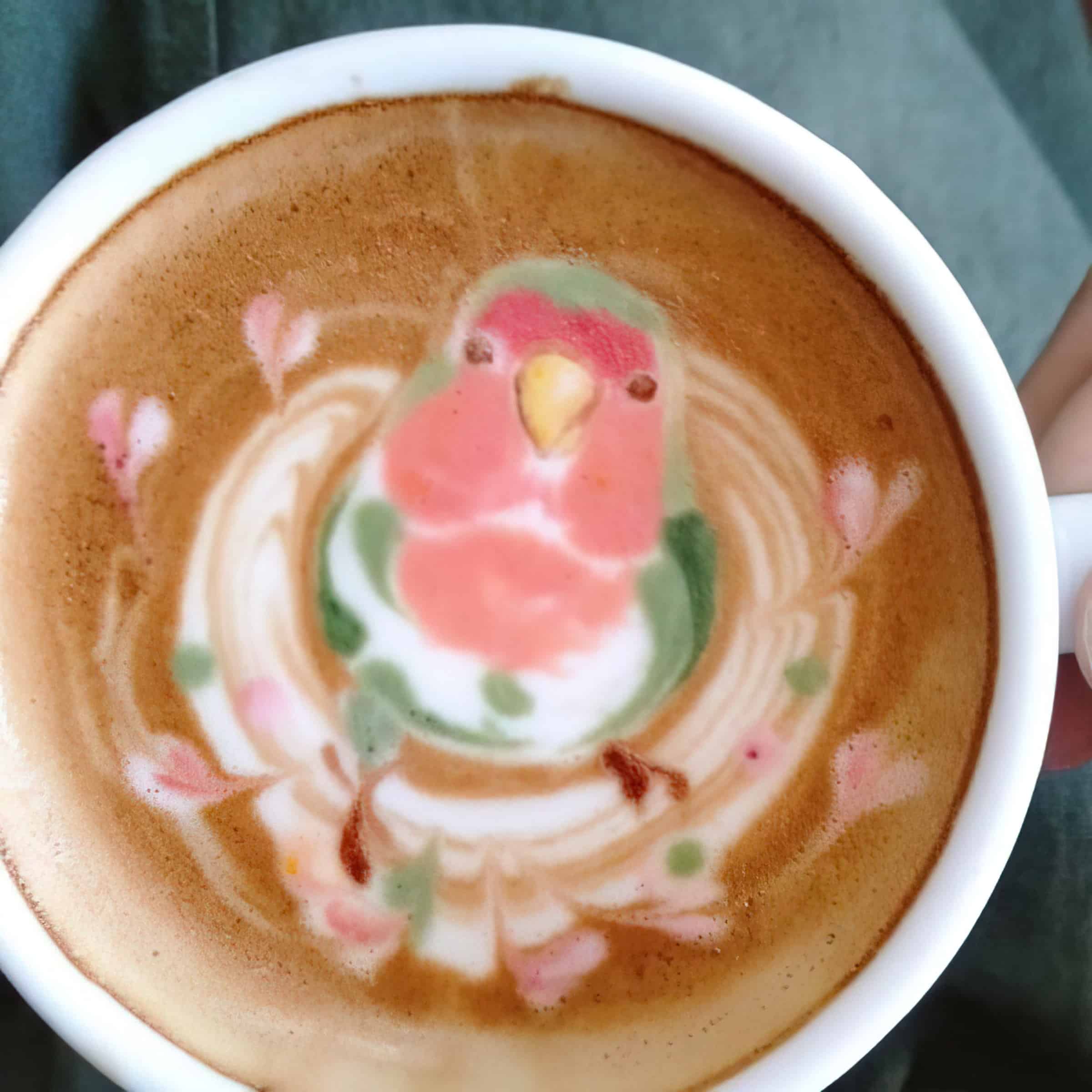 latte art of bird