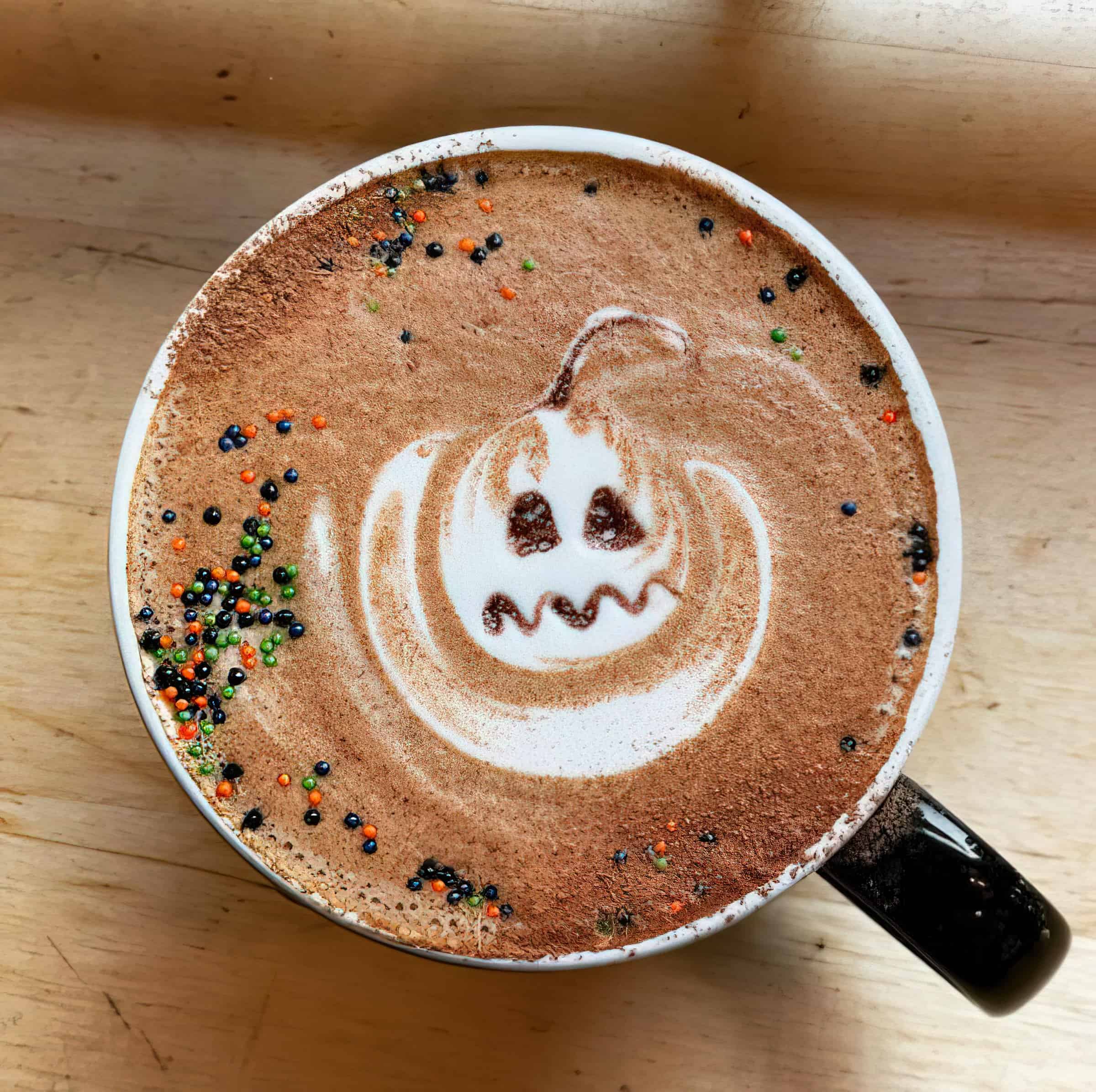 latte art of ghost