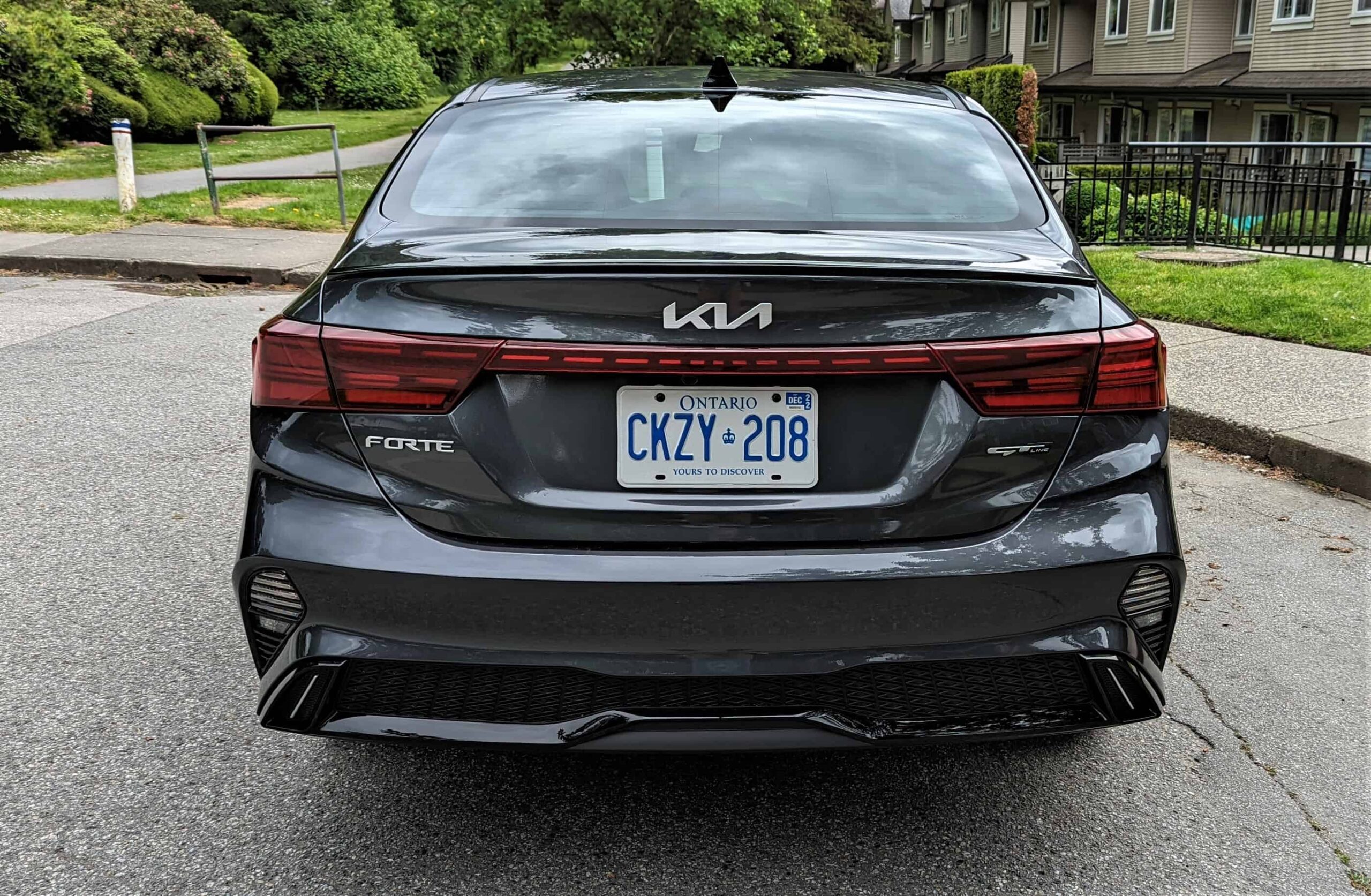 Small, Fun, and Fuel Efficient: 2022 Kia Forte GT-Line Review 8 2022 Kia Forte GT Line Rear scaled