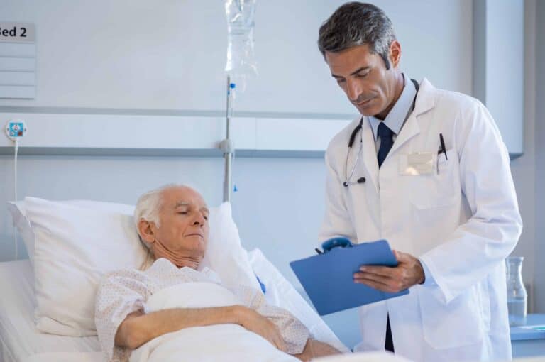 senior with doctor