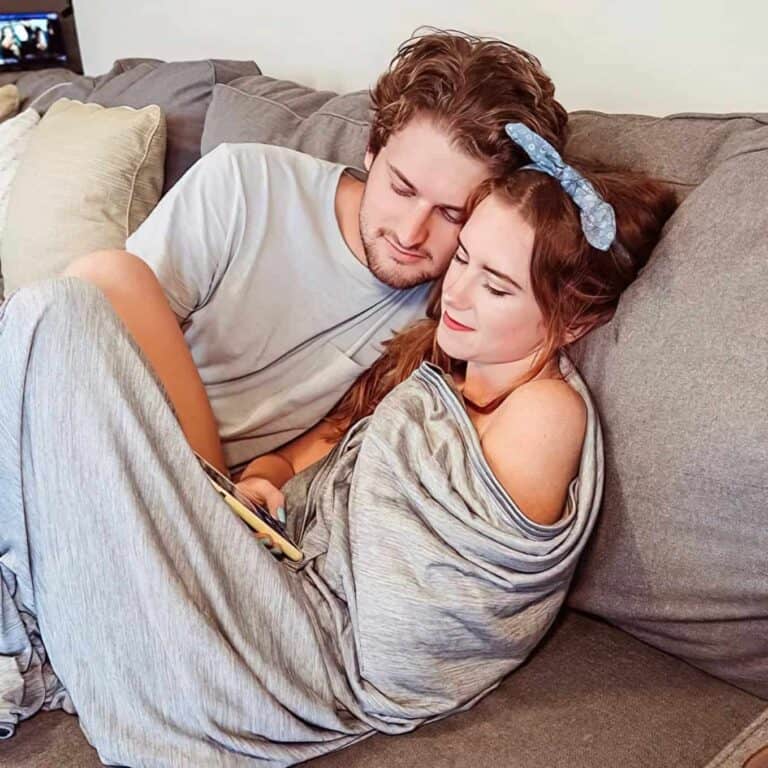women wearing Elegear Cooling Blanket