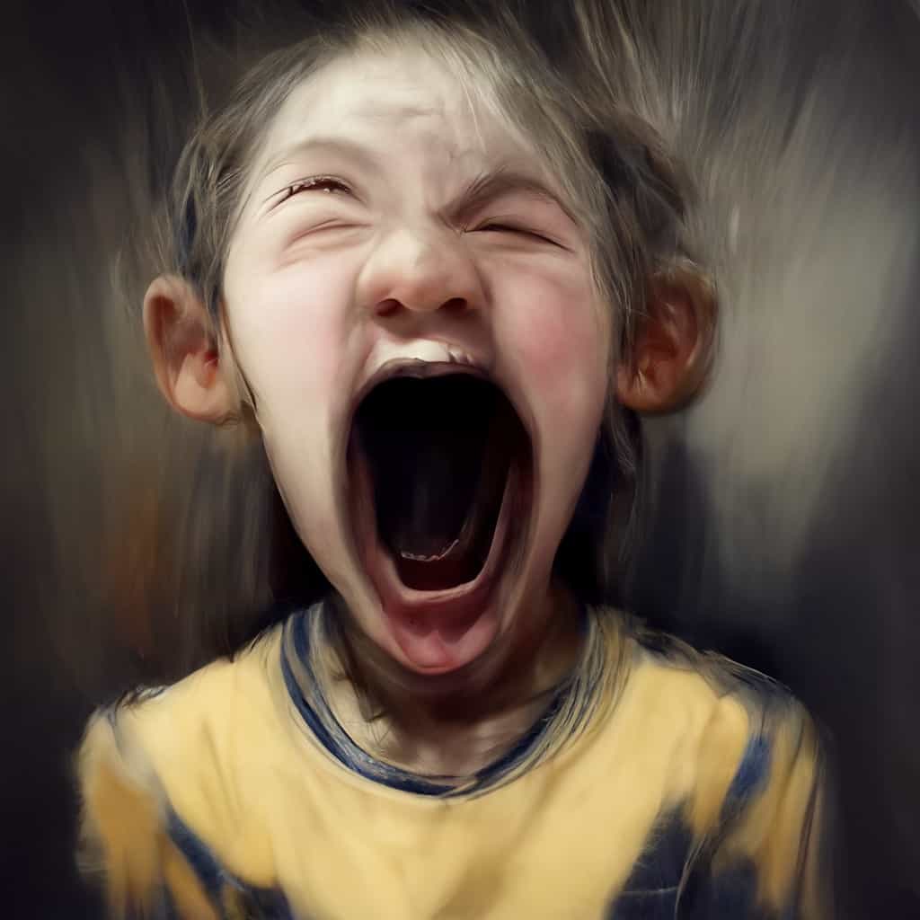 an autistic child screaming