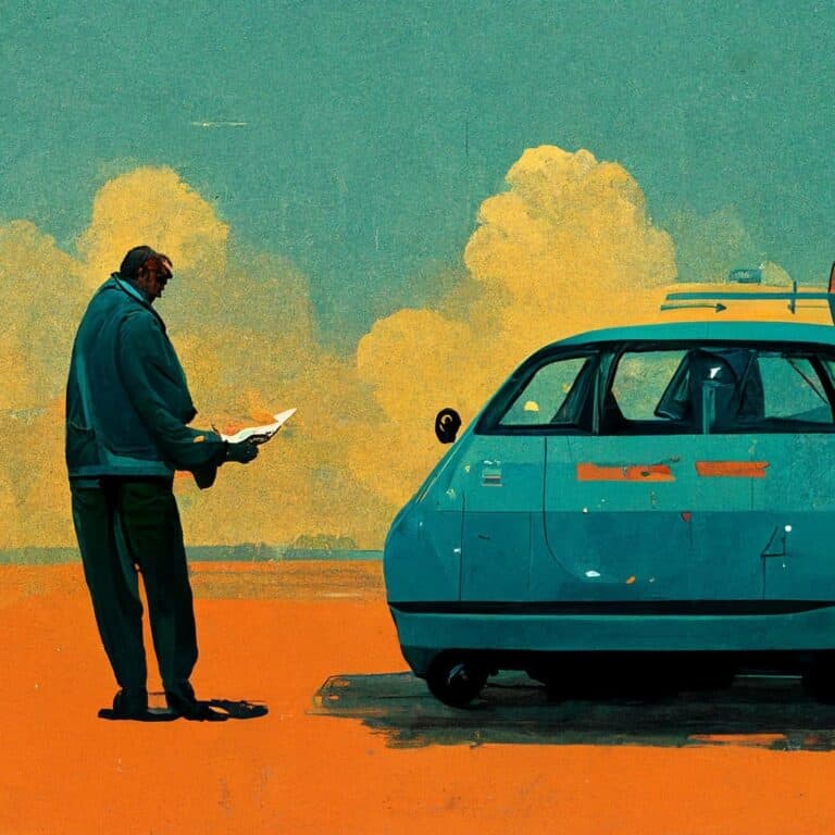 man renting a car