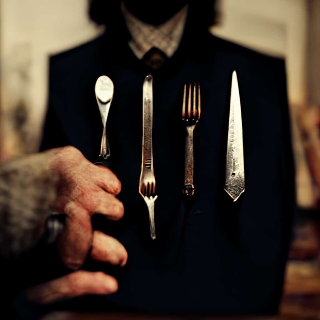 silver forks and knives