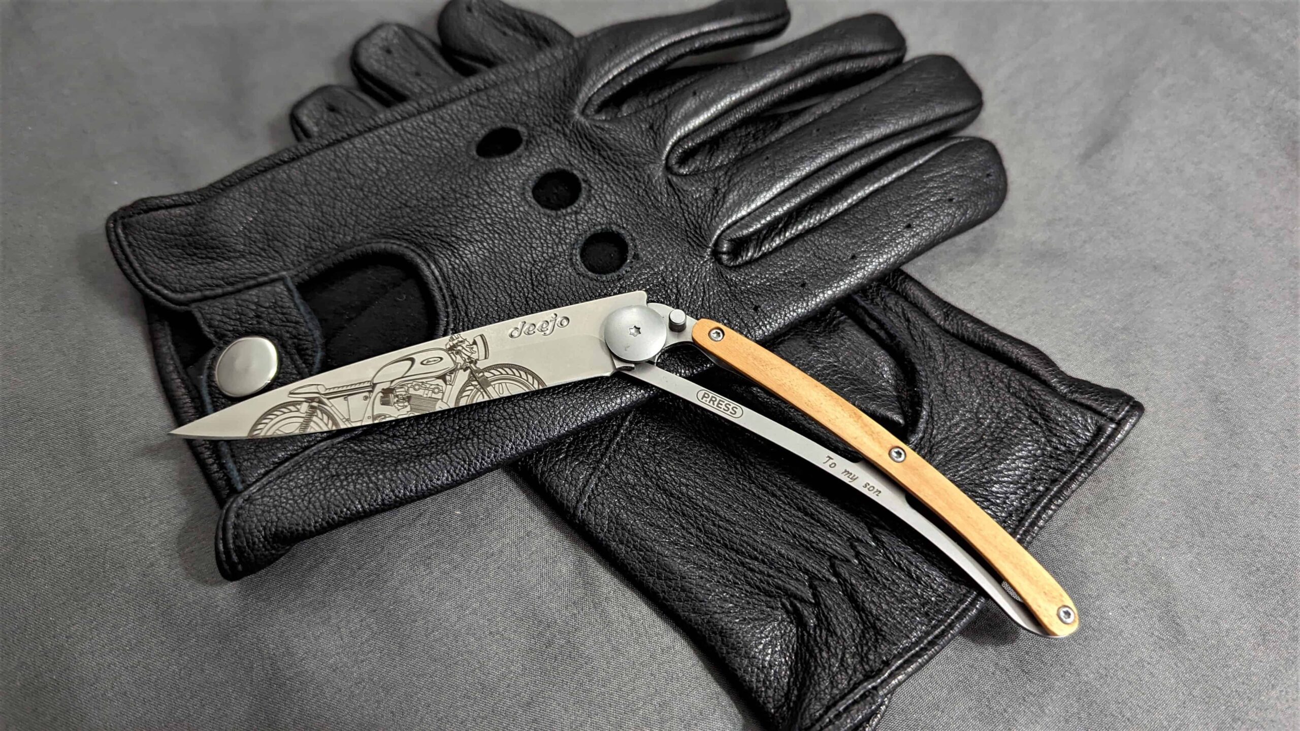 Custom Deejo Pocket Knife scaled