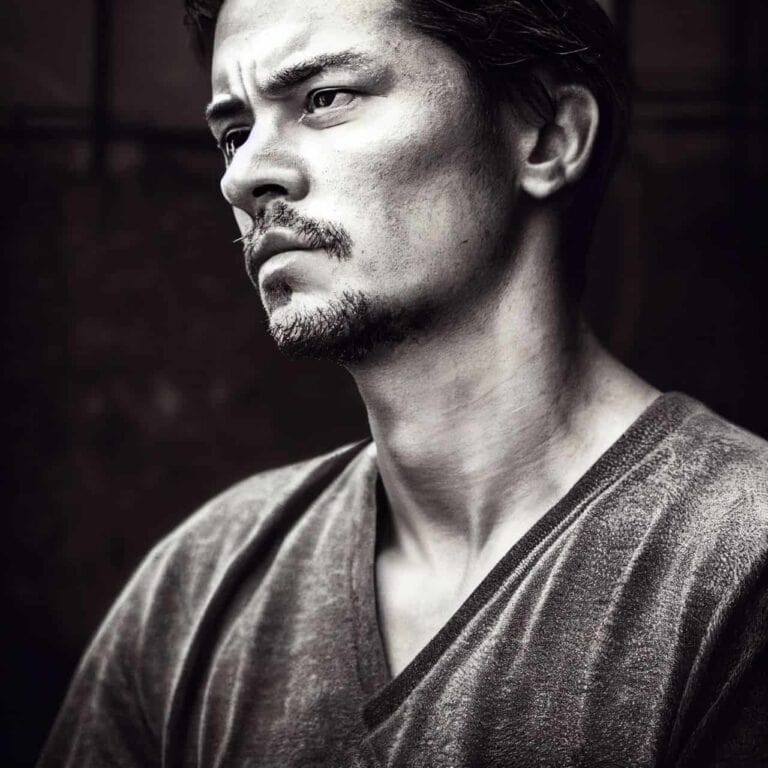 a man staring intensely