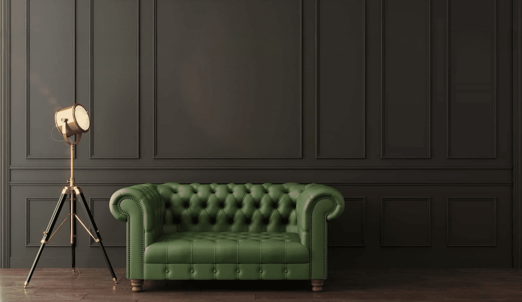 classic chesterfiled green sofa