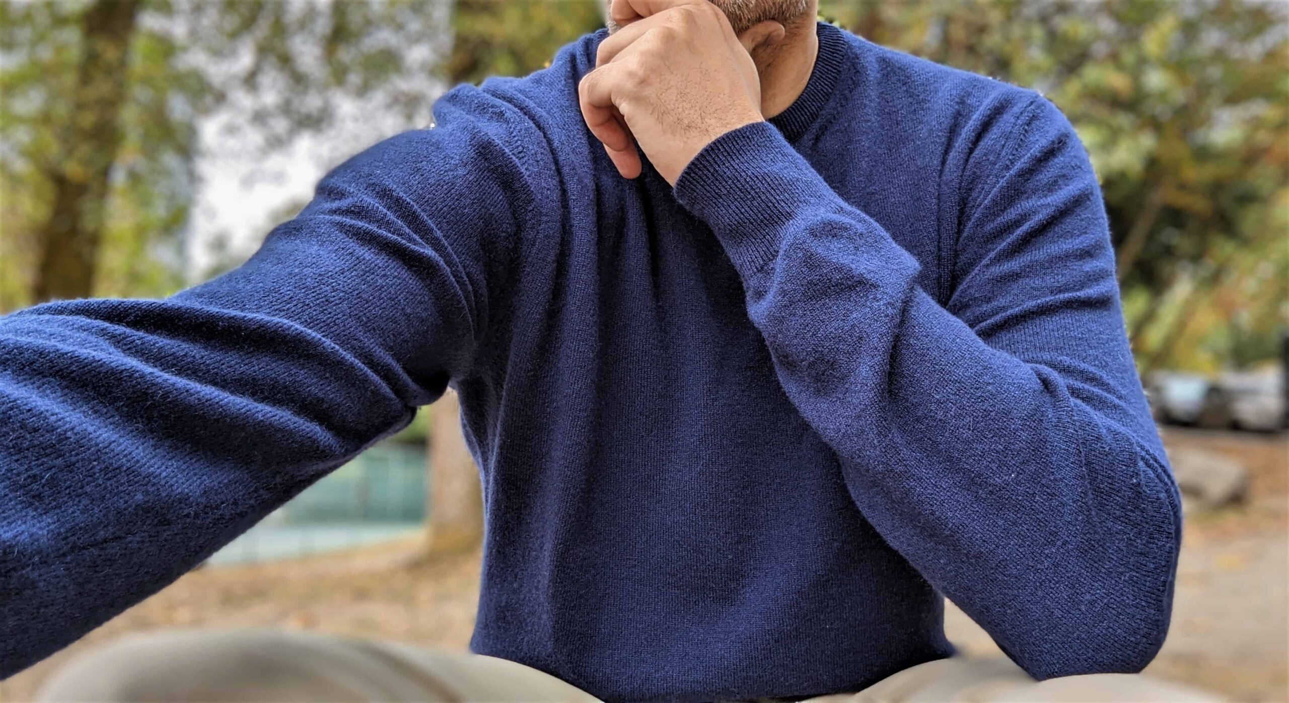 Rampley Co Blue Cashmere Sweater scaled