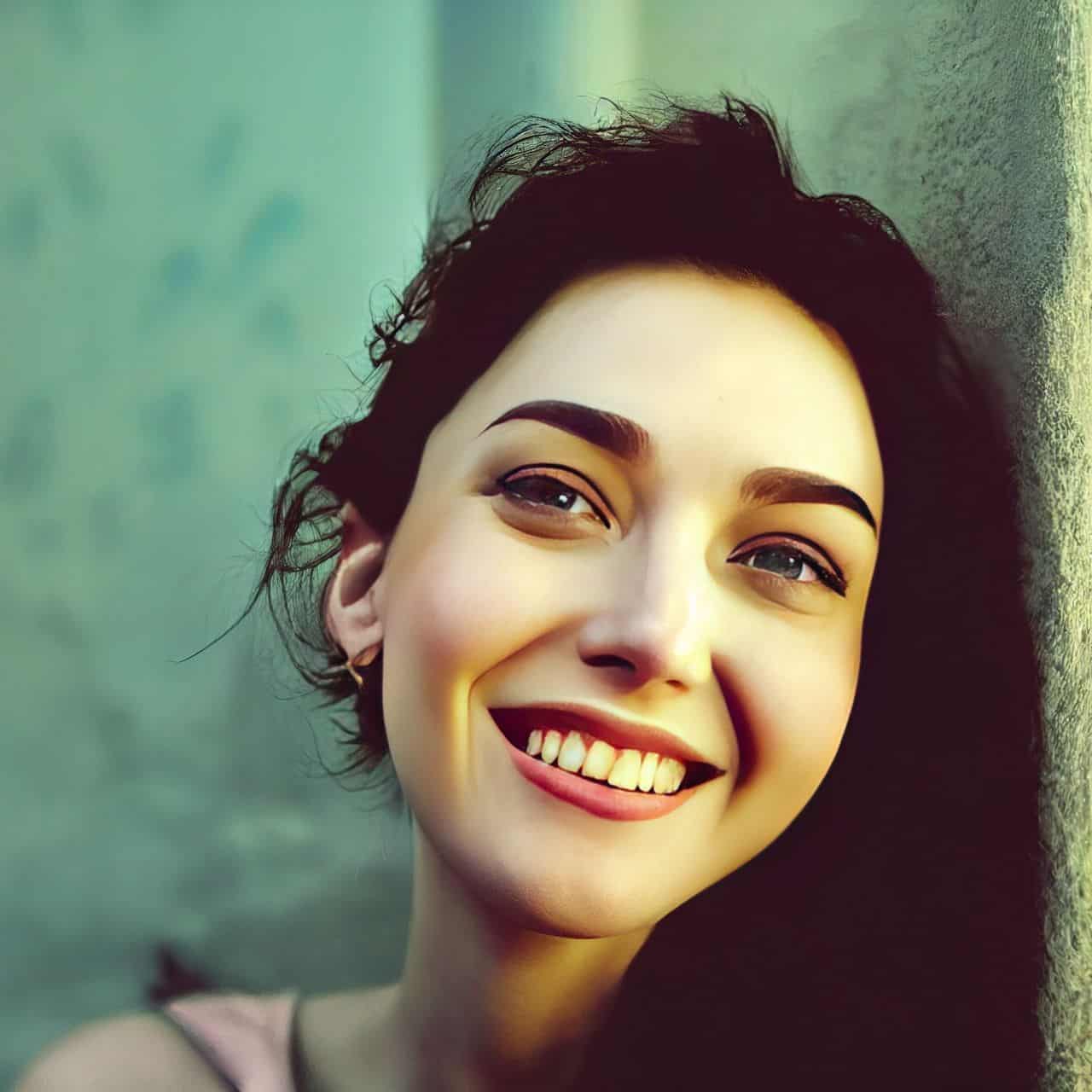 cheery smiling woman