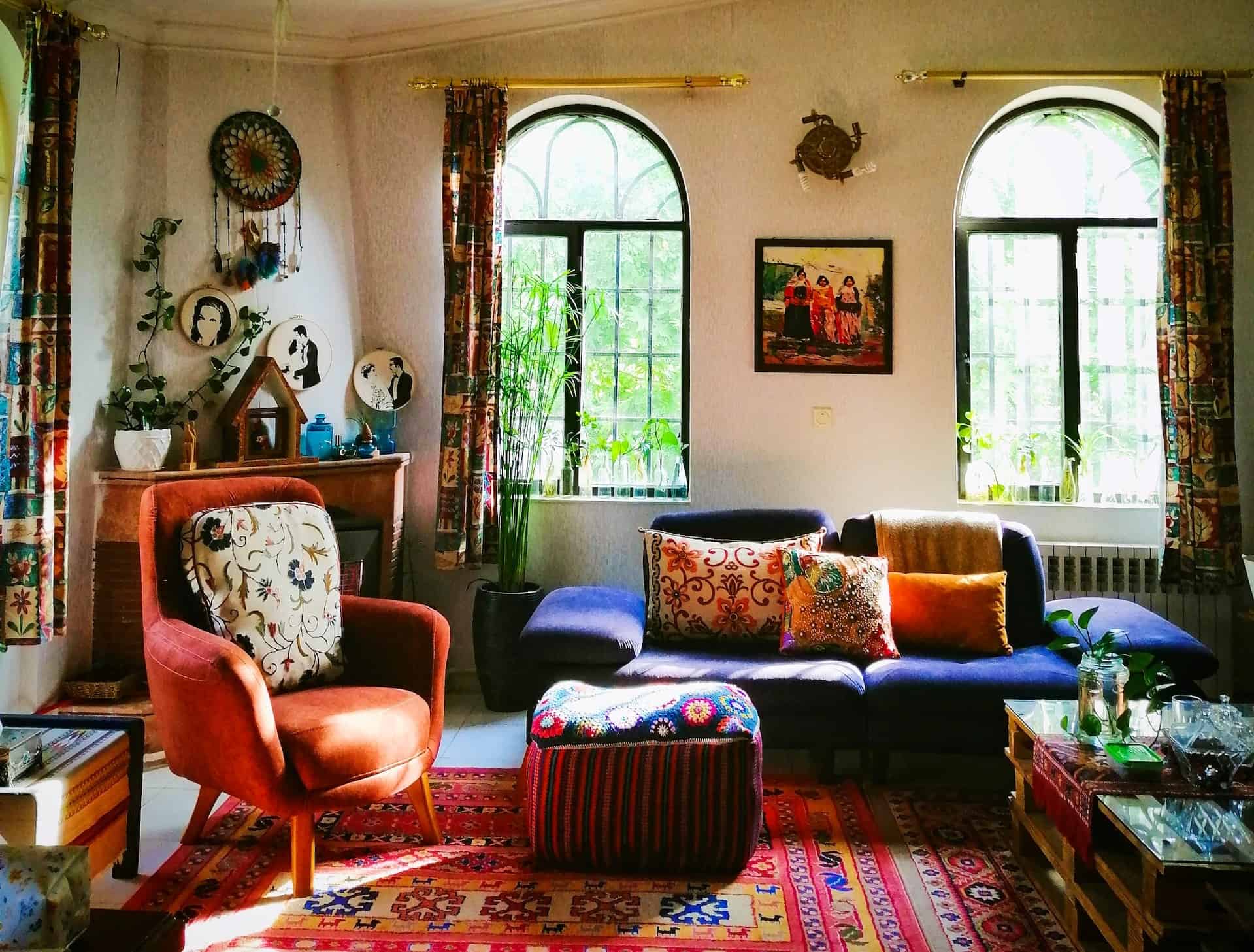 Boho style living room