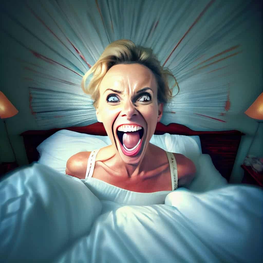 crazy wife in bed
