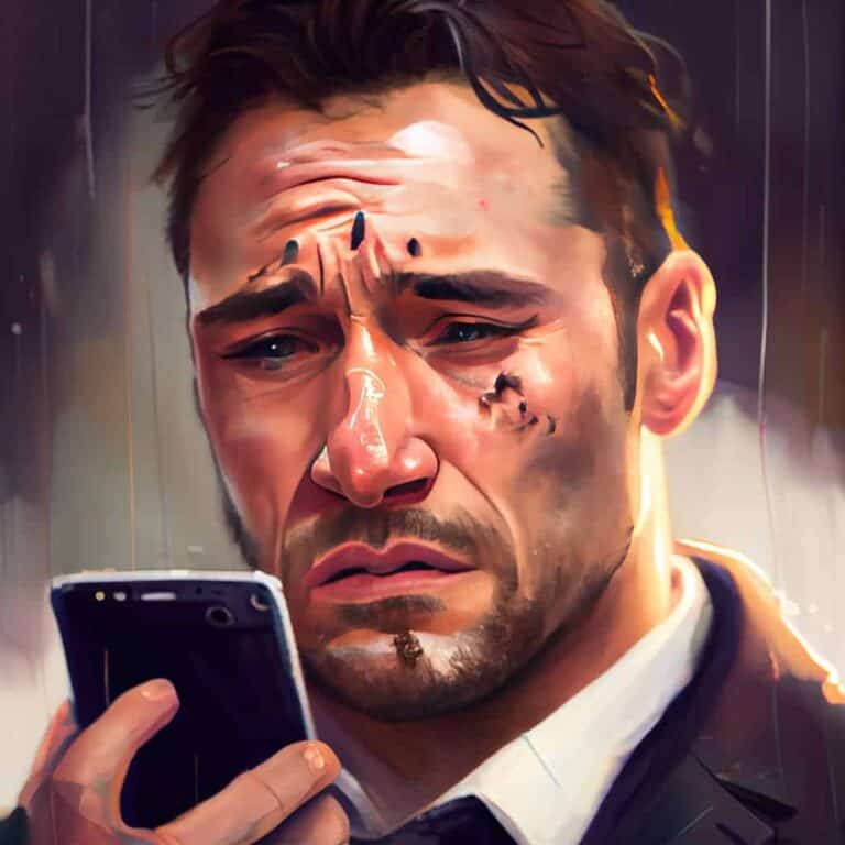 man crying because he was blocked