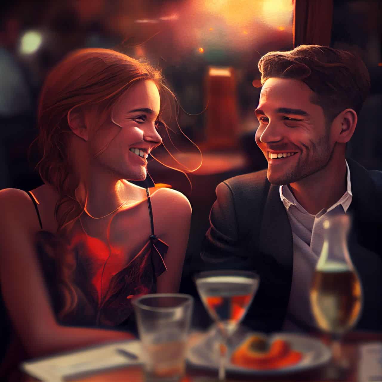 redhead woman on a date